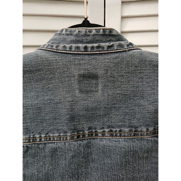 FC French Cuff Denim Jean Jacket w/ Pockets Buttoned Down M - Picture 9 of 9